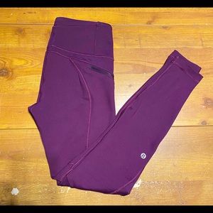 Lululemon fleece lined purple leggings